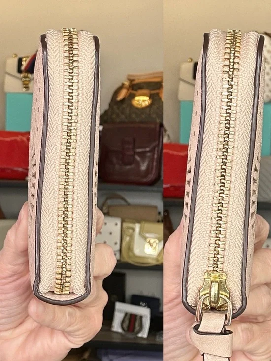 Tory Burch Perforated Leather Tote + Matching Wallet Set Blush Pink 2016 Bundle - Picture 10 of 14